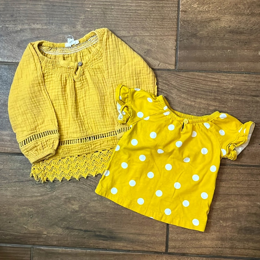 SET OF TWO INFANT GIRL TOPS : SIZE 12 MONTHS